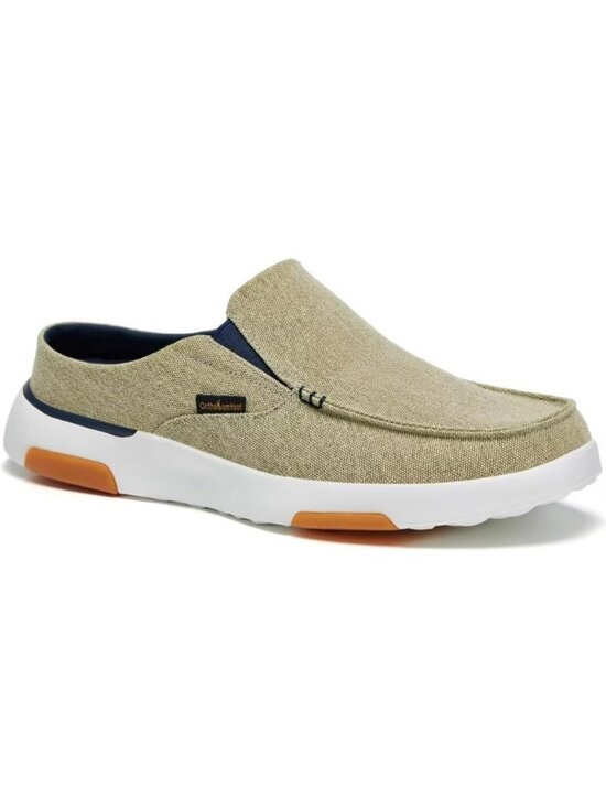 OrthoComfoot Men\'s Khaki Rubber Loafers Lightweight & Breathable Slip On Shoes main image 2